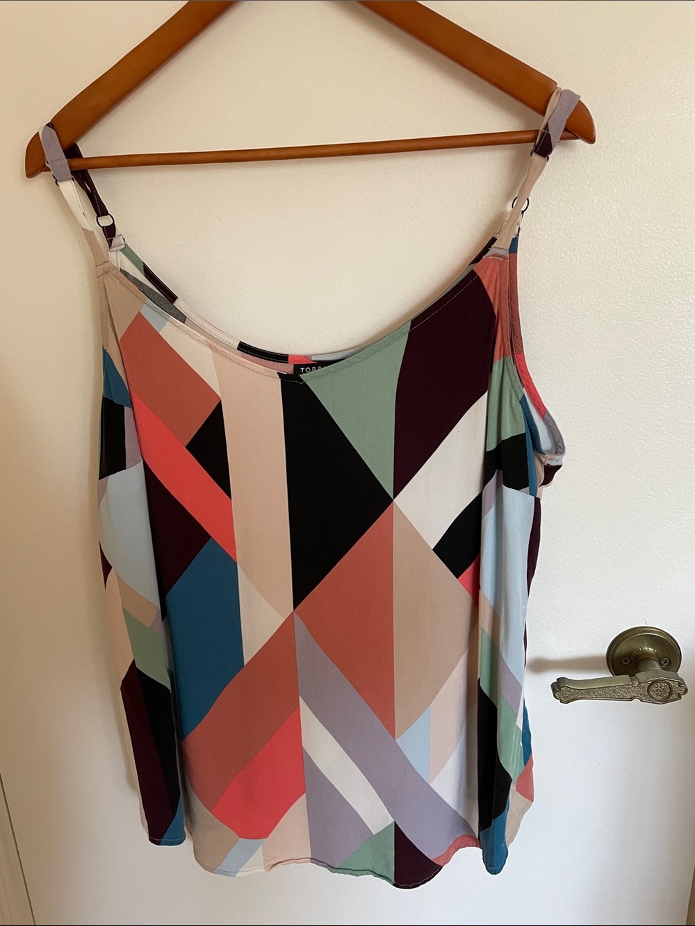 Torrid Colorblock Geometric Tank - Mint, Coral & Black